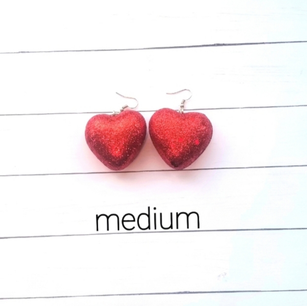 Glitter Heart Foam Earrings